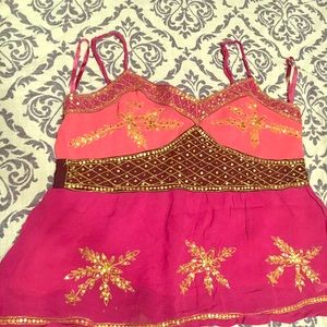 Women loose fit spaghetti strap top with work